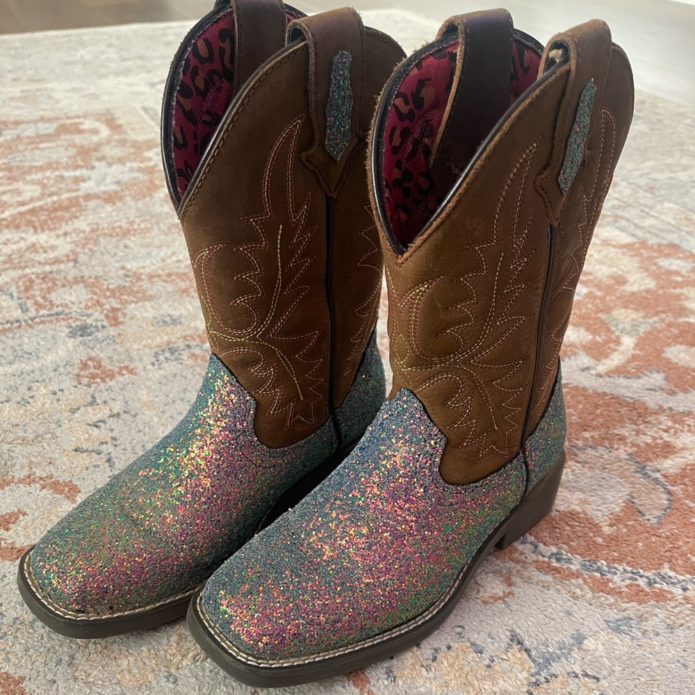 SHYANNE GIRLS' GLITTERAMA WESTERN BOOTS SIZE 2